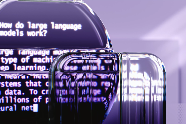 Abstract representation of large language models and AI technology.