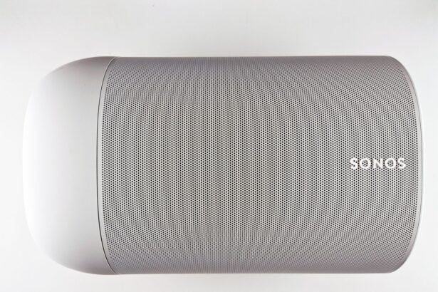 Top view of a sleek wireless speaker with a minimalistic design.