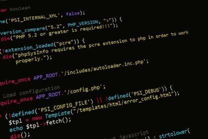 A close-up view of PHP code displayed on a computer screen, highlighting programming and development concepts.