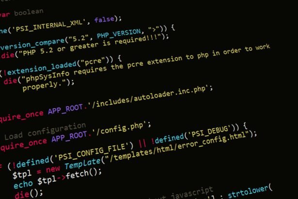 A close-up view of PHP code displayed on a computer screen, highlighting programming and development concepts.